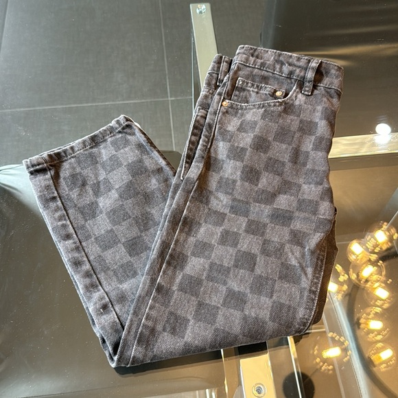 Zara Kids CHECKERED STRAIGHT JEANS Size 8 years - Picture 4 of 7